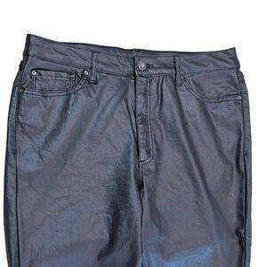 🔥 Leather-like INC Straight-Leg Pants – Black – Size 12/31